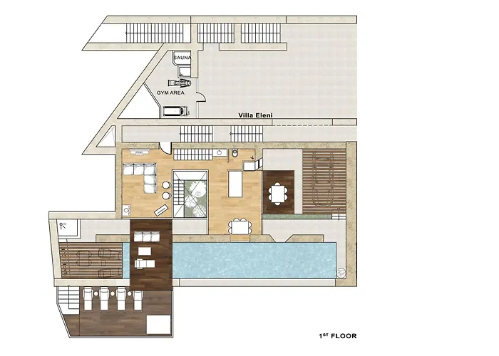 Villa Beachfront Ravdoucha Epavlis Eleni - Pool, Hot Tub, Gym, Sauna, Private Parking, Wifi