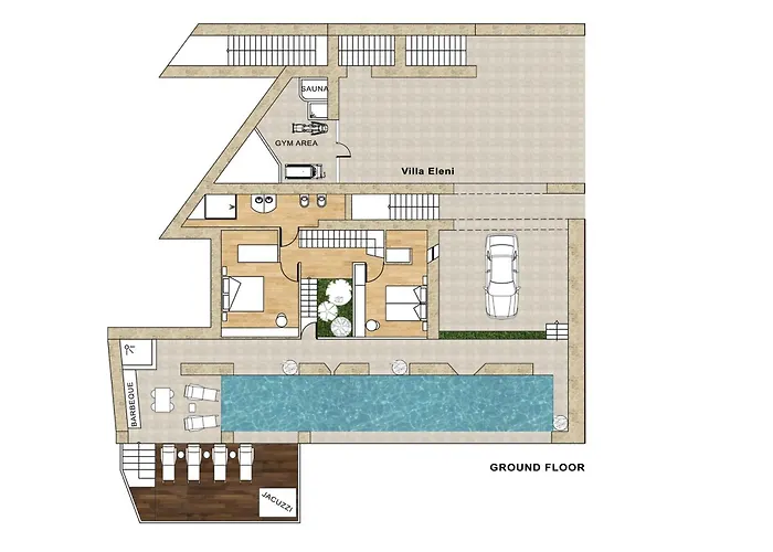 Villa Beachfront Ravdoucha Epavlis Eleni - Pool, Hot Tub, Gym, Sauna, Private Parking, Wifi *