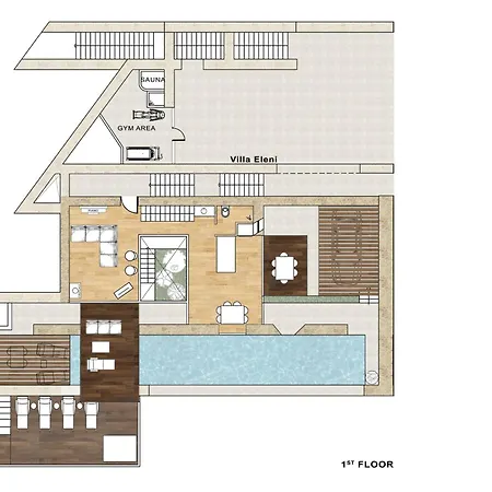 Villa Beachfront Ravdoucha Epavlis Eleni - Pool, Hot Tub, Gym, Sauna, Private Parking, Wifi